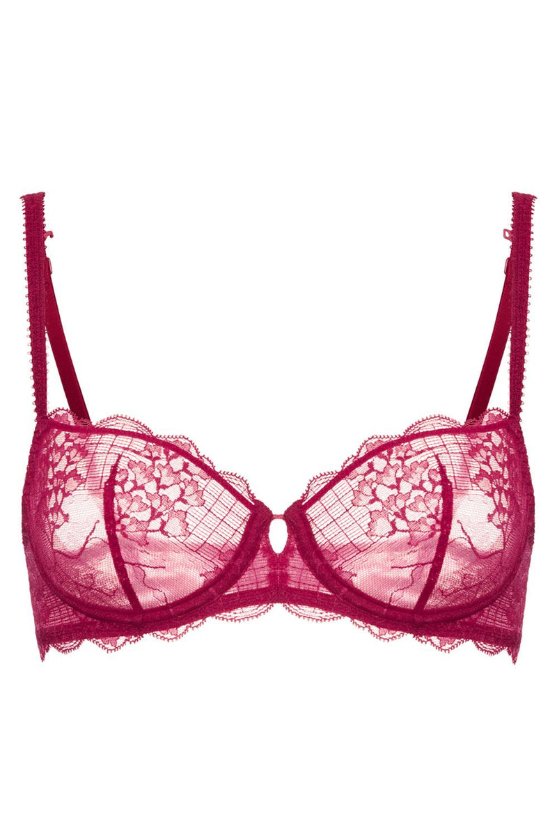 Simone Perele REVE Sheer Demi Bra, Cranberry (12Z330)