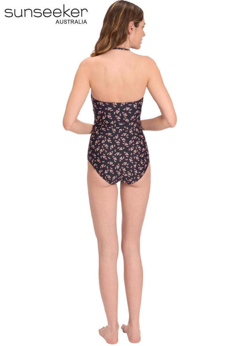 Sunseeker Sweet Paisley Bandeau Swimsuit, Black (1230029)