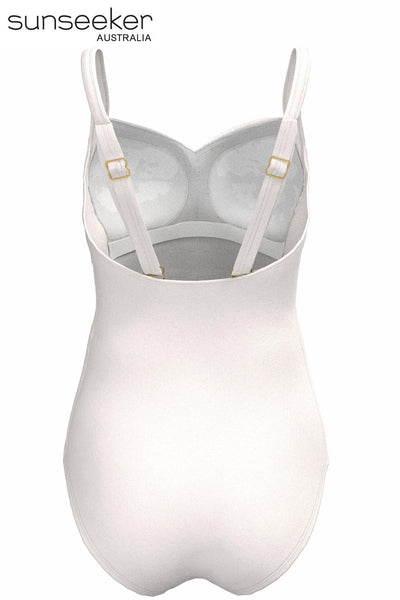 Sunseeker Core Solid Plus Cup Twist Front Swimsuit, Off White (1230087)