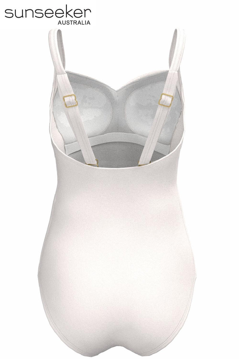 Sunseeker Core Solid Plus Cup Twist Front Swimsuit 1230087 Off White