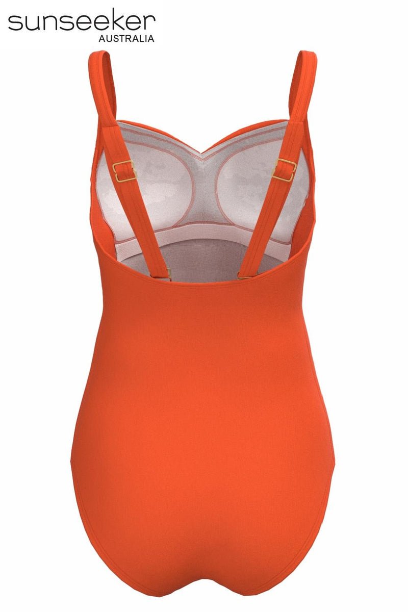 Sunseeker Core Solid Plus Cup Twist Front Swimsuit 1230087 Fiesta