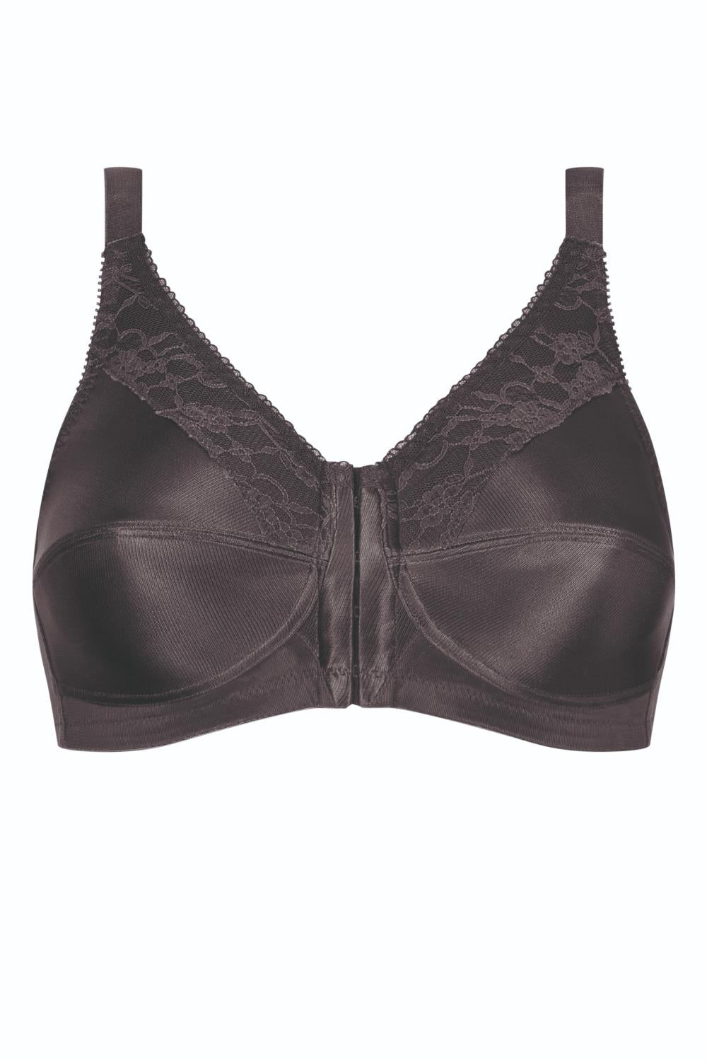 Nancy Wire-free Front-Closure Bra - Dark Grey – My Top Drawer