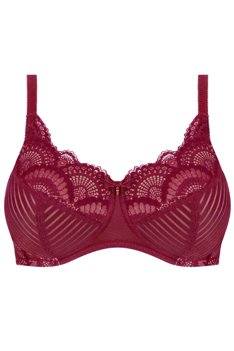 Amoena Karolina Padded Wire-Free Bra, Red/Nude (45024)