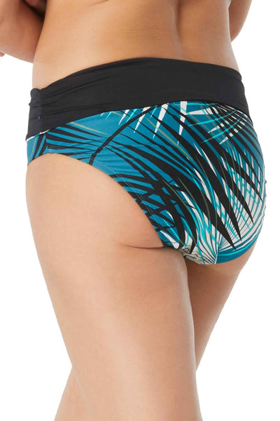 Coco Reef Endless Summer Palm Impulse High Waist Bikini Bottom, Teal Cove (U84208)