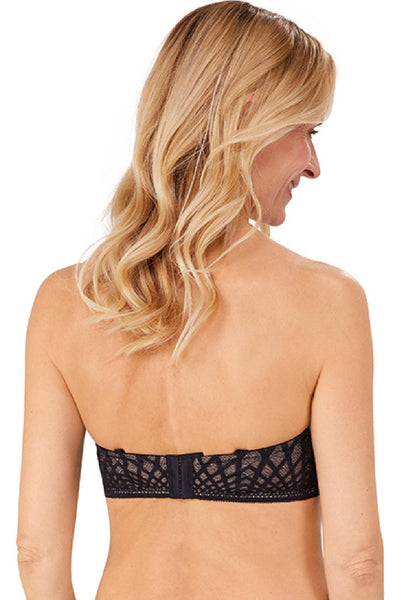 Amoena Pia Underwired Padded Strapless Bra, Black/Sand (44840)