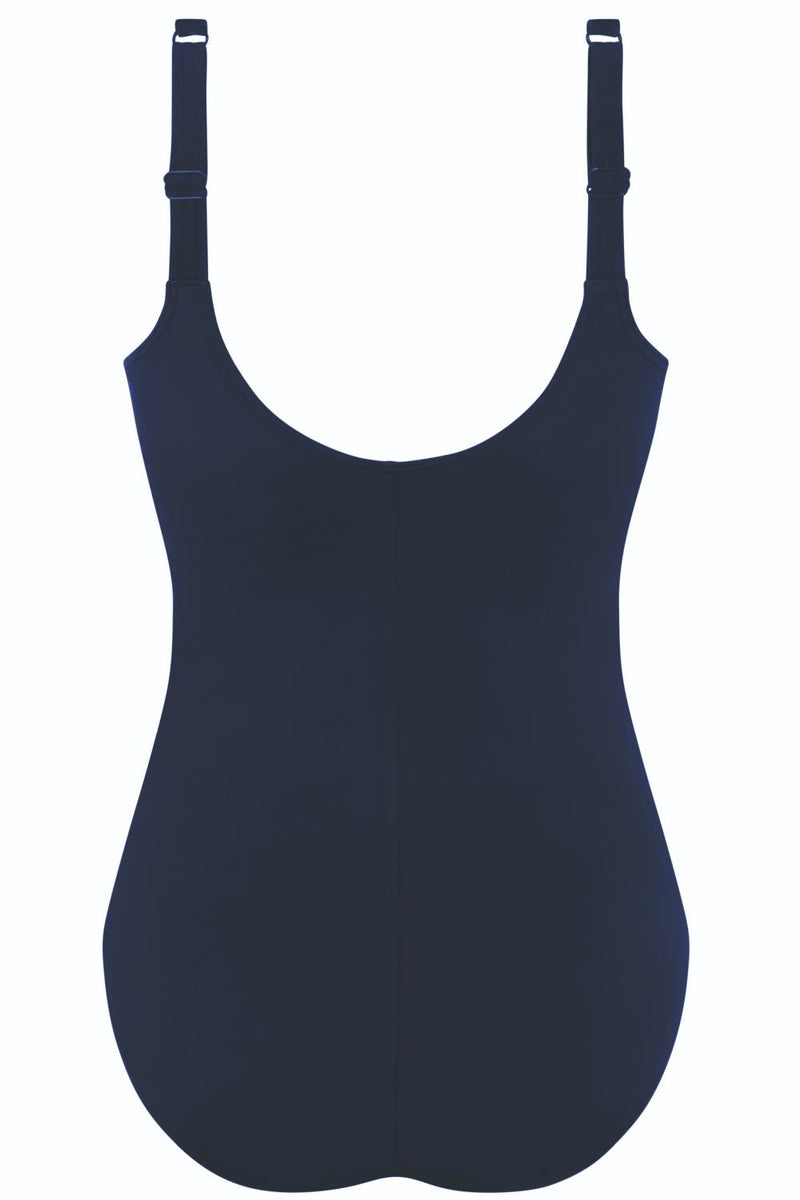 Amoena Timeless Chic Sarong Swimsuit, Navy/White (71537)