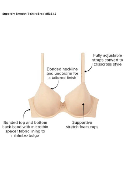 Wacoal Superbly Smooth Molded bra, Sand (853342)