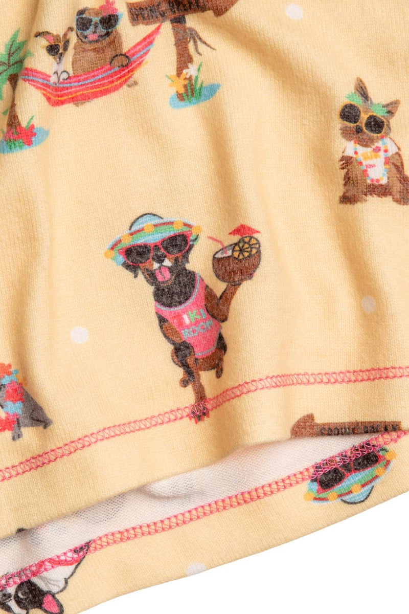 PJ Salvage Spring Break Dogs Lounge Pants RHSBP-YELLOW MIST