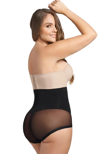 Leonisa Extra High-Waisted Sheer Bottom Sculpting Shaper Panty, Black (012811)