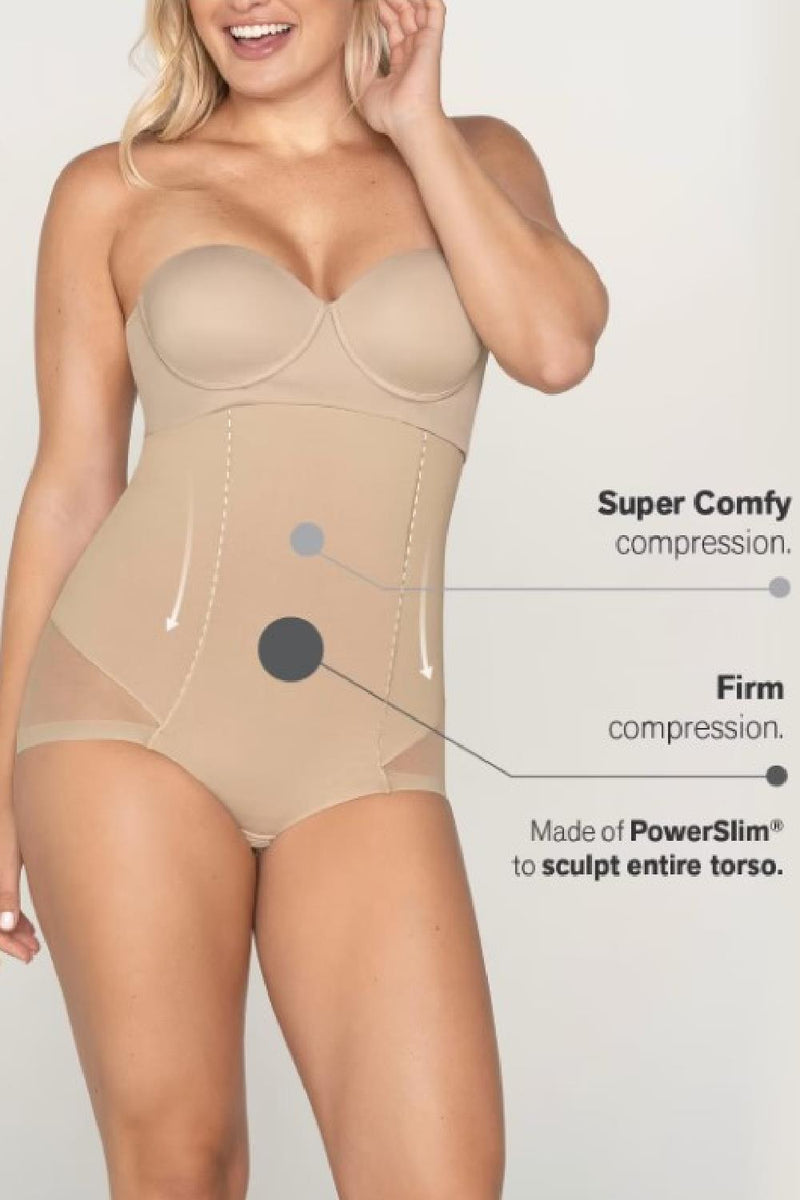 Leonisa Extra High-Waisted Sheer Bottom Sculpting Shaper Panty, Nude (012811)