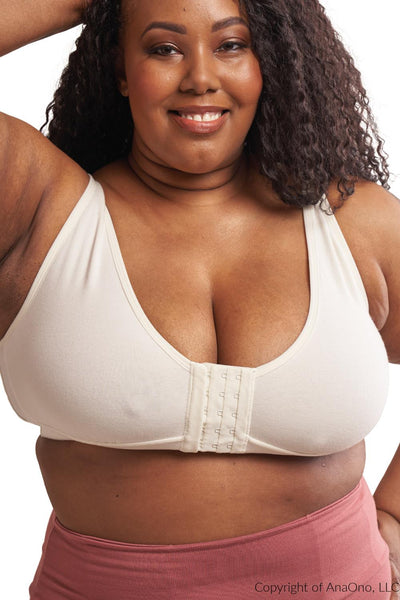 AnaOno Rora Mastectomy Front Closure Pocketed Bra, Ivory (AO-018)