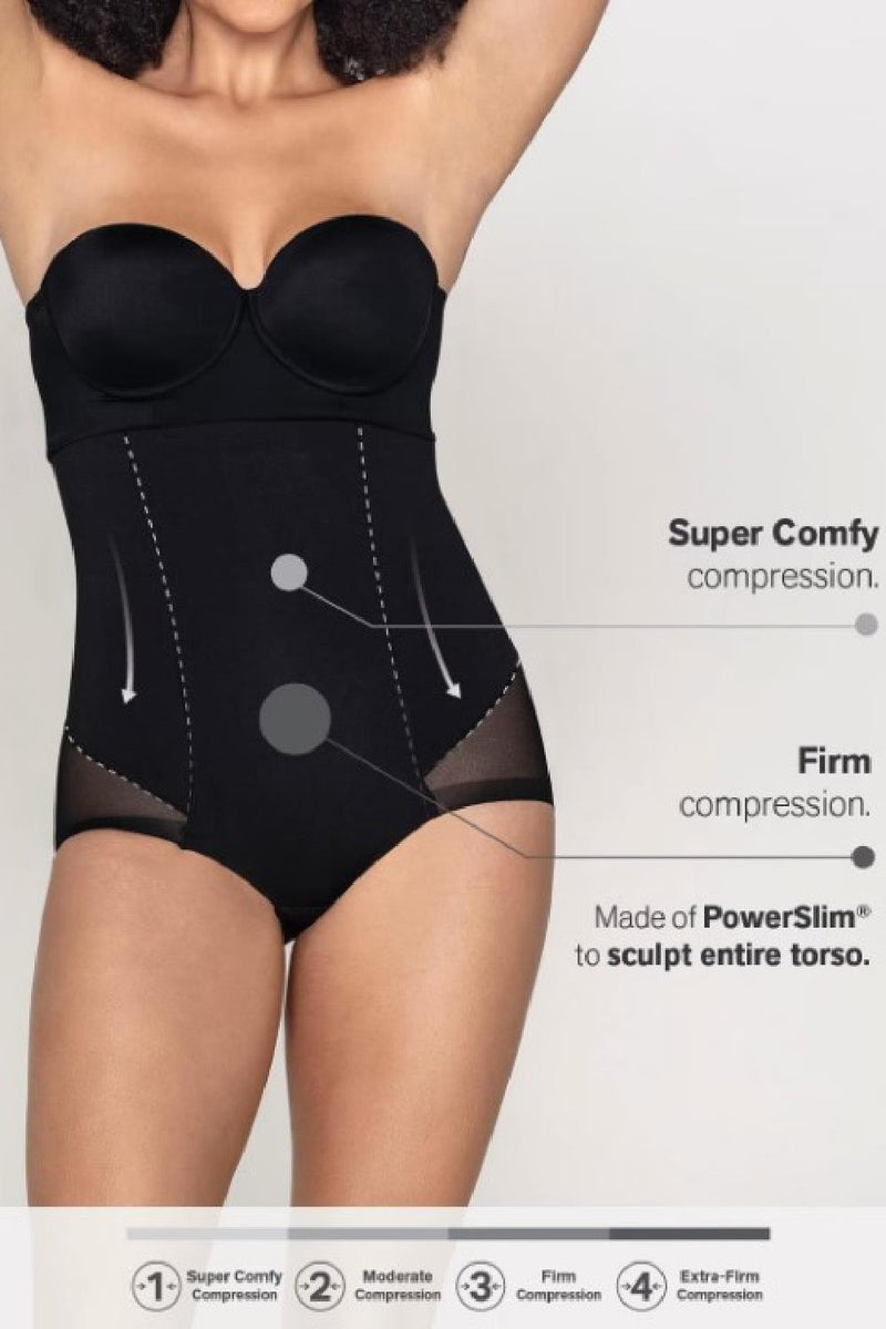Leonisa Extra High-Waisted Sheer Bottom Sculpting Shaper Panty, Black (012811)