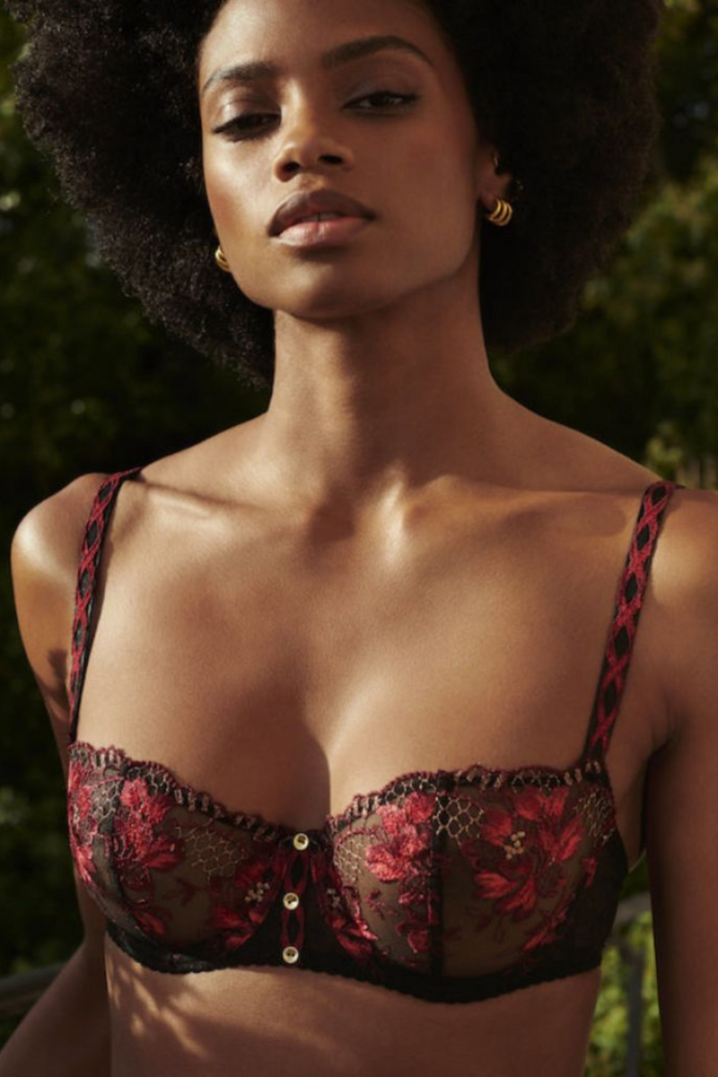 Aubade MÉLODIE D’ÉTÉ Half cup bra, Black Cherry (ICF14)