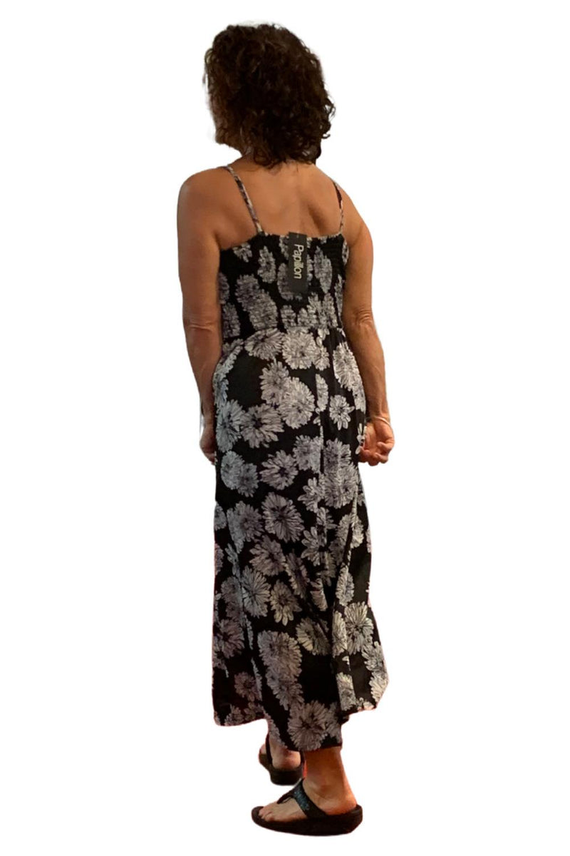Papillon Maxi Dress Floral, Black/White (PD-05560)