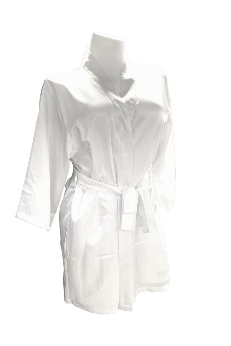 iCollection Bride Satin Robe, White 7847