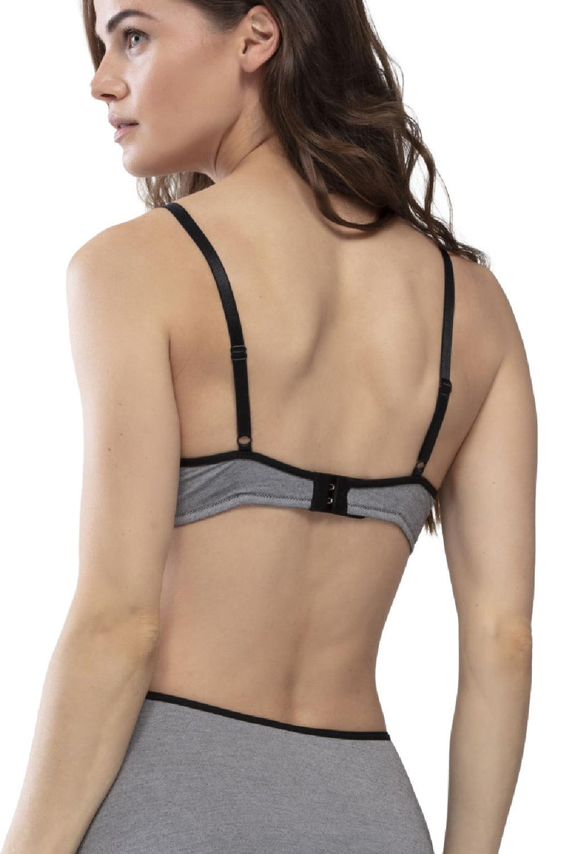 Mey Easy Cotton Bi-Stretch Wireless Bra, Black Grey 74362