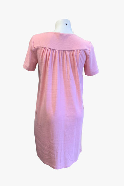 Patricia Waffle Knit Zip Front Short Robe, Rose (859-3C)