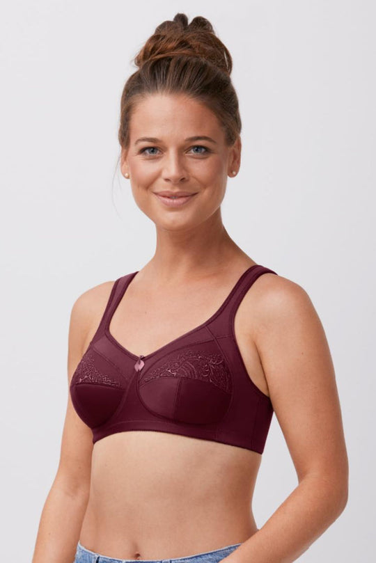 Amoena Isadora Wire-Free Mastectomy Soft Bra, Burgandy (44685)