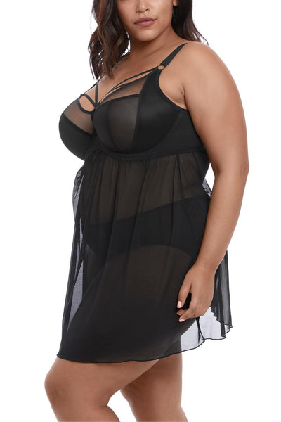 Elomi Sachi Underwire Babydoll, Black (EL4351)