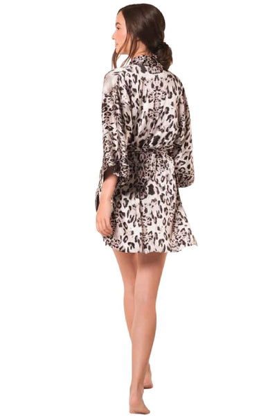 Christine Femme Fatale Short Robe, Snow Leopard (FEM4905)