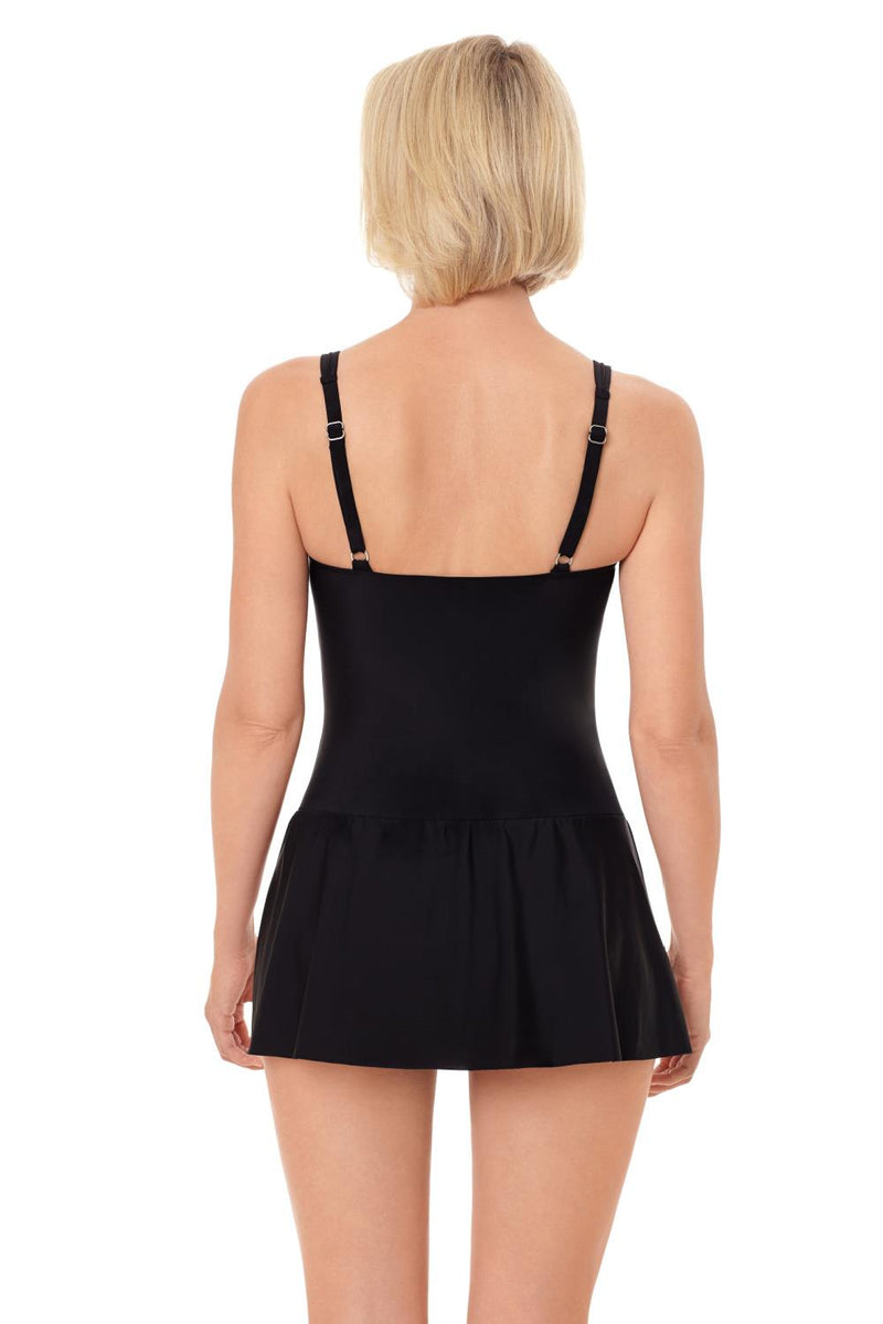 Penbrooke Paisley Punch Skater Swimdress, Black Multi (5551595)