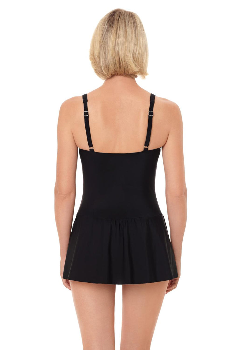 Penbrooke All Lined Up Skater Swimdress, Black (5551895)