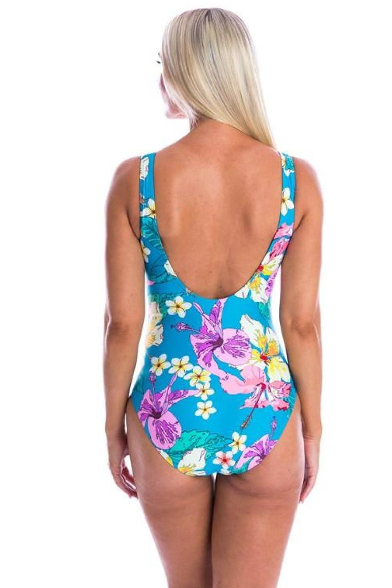 Togs ALOHA V-Neck UW Swimsuit, Blue Multi 21P2441