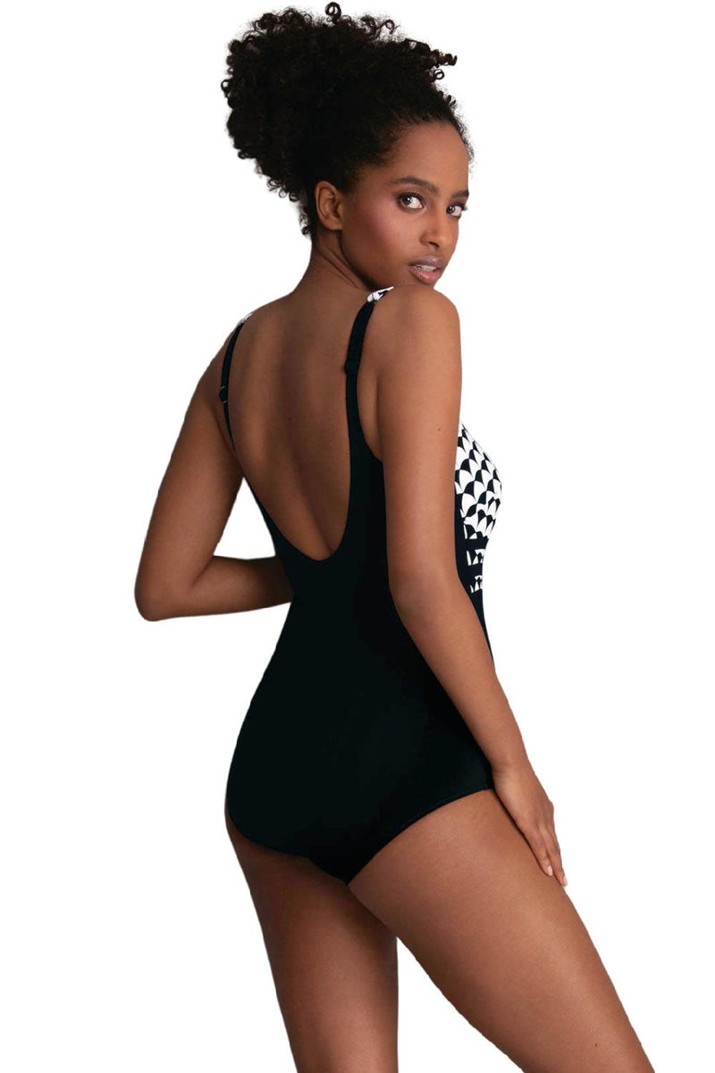 Anita DIRBAN Mastectomy Swimsuit, Black-White (M26312)