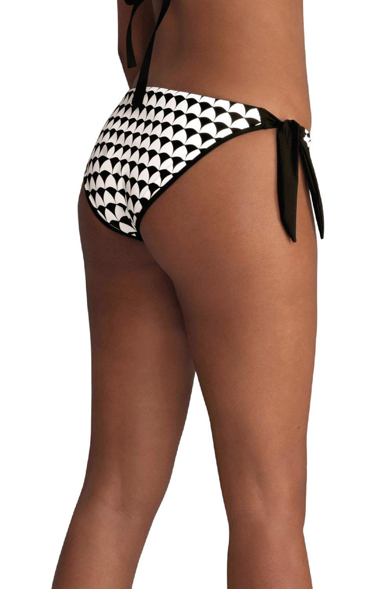 Anita MIMI Reversible Side Tie Swim Bottom, Black/White (M28815)