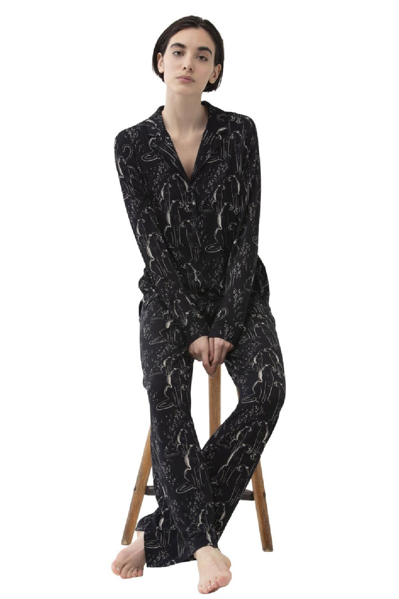 Mey Lovestory Mayline PJ Shirt, Black Print 16225