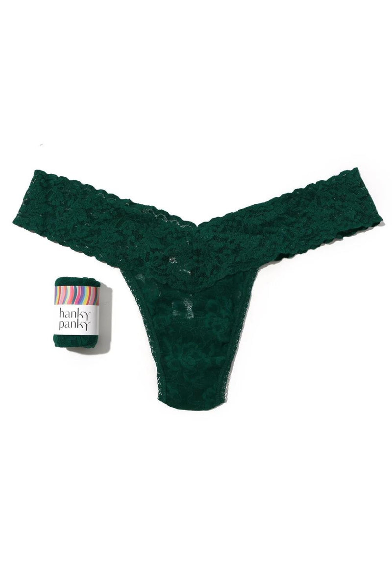 Hanky Panky Signature Lace Low Rise Thong 4911P Green Queen