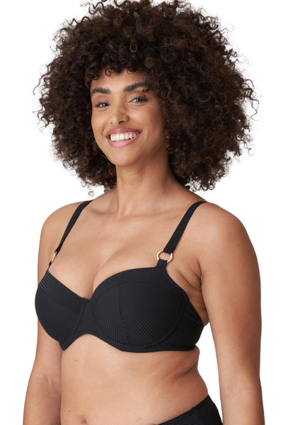 PrimaDonna Swim Sahara Padded Balcony Bikini Top, Black (4006316)