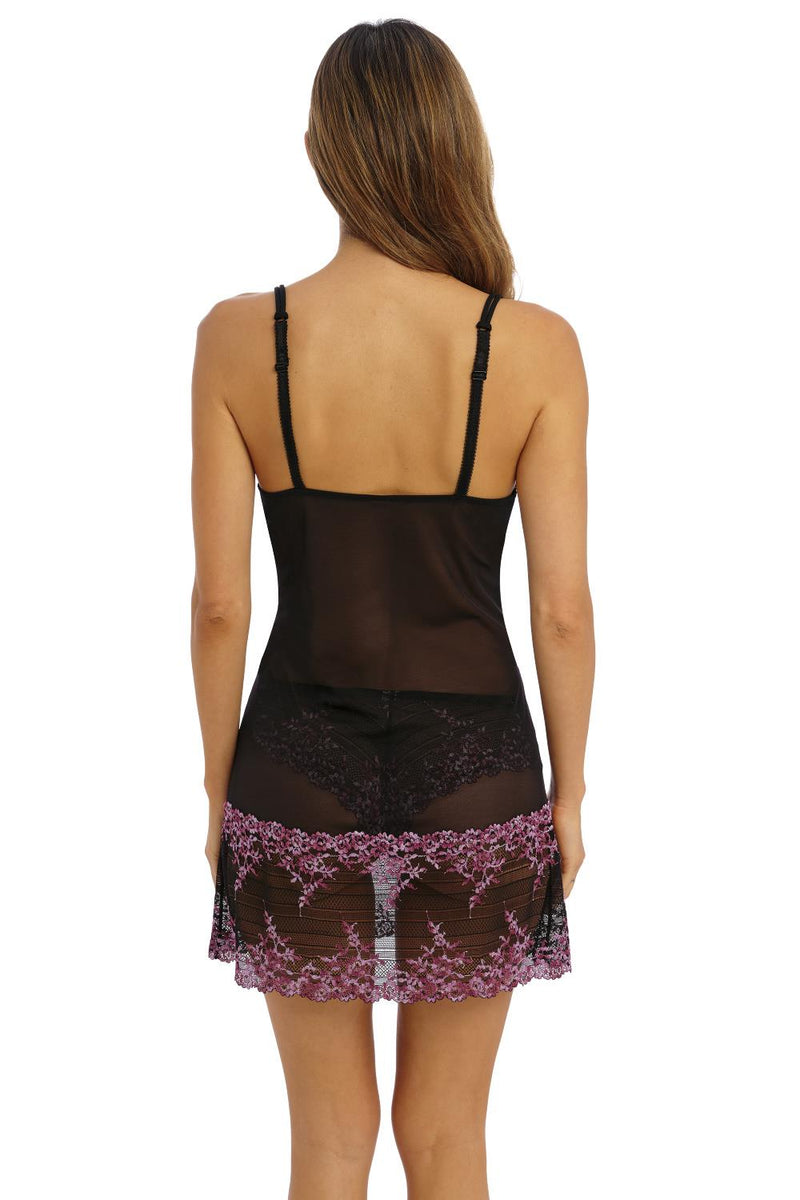 Wacoal Embrace Lace Chemise, Black/ Berry Multi (814191)
