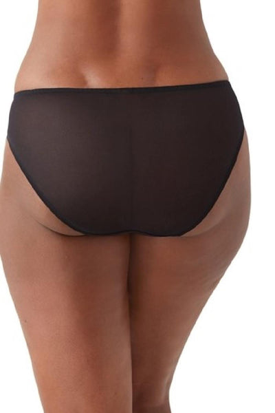 Wacoal Embrace Lace Bikini Brief, Black/Berry Multi (64391)