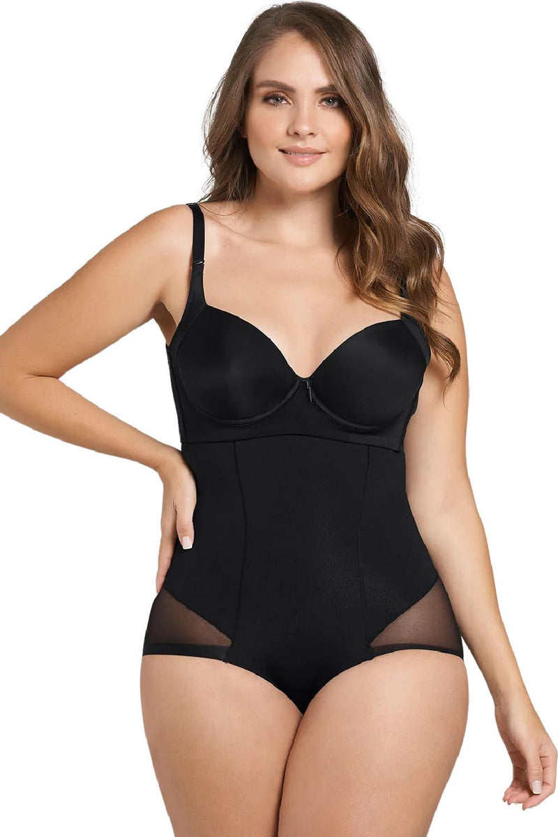 Leonisa Extra High-Waisted Sheer Bottom Sculpting Shaper Panty, Black (012811)