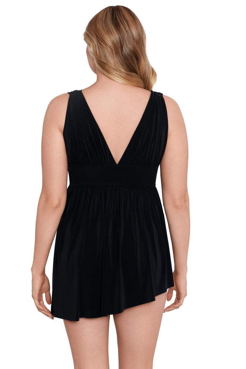 Longitude Flyaway Long Torso Swimdress Night Gala Goddess L231225 Black