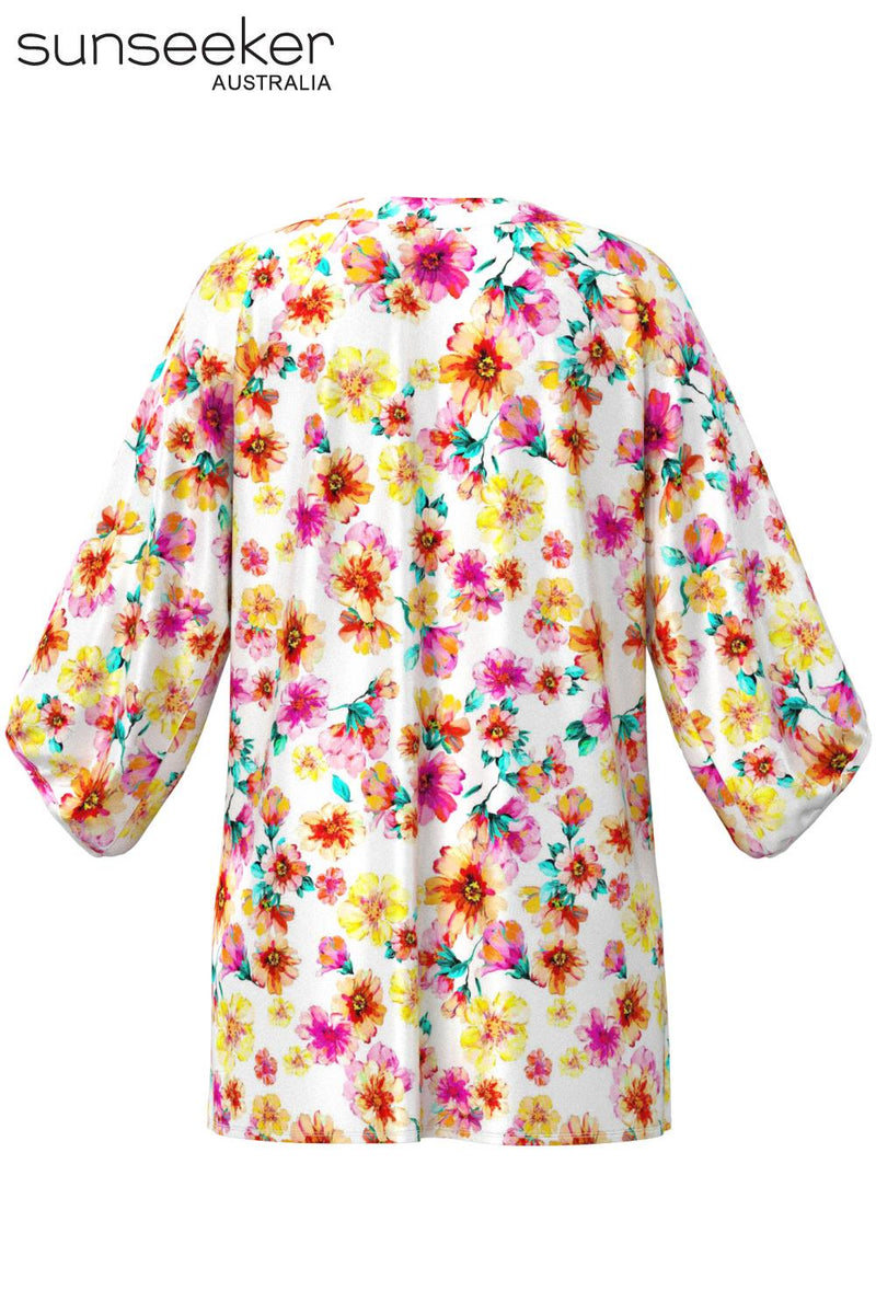 Sunseeker Vibrant Vacation Kaftan, White (3230024)