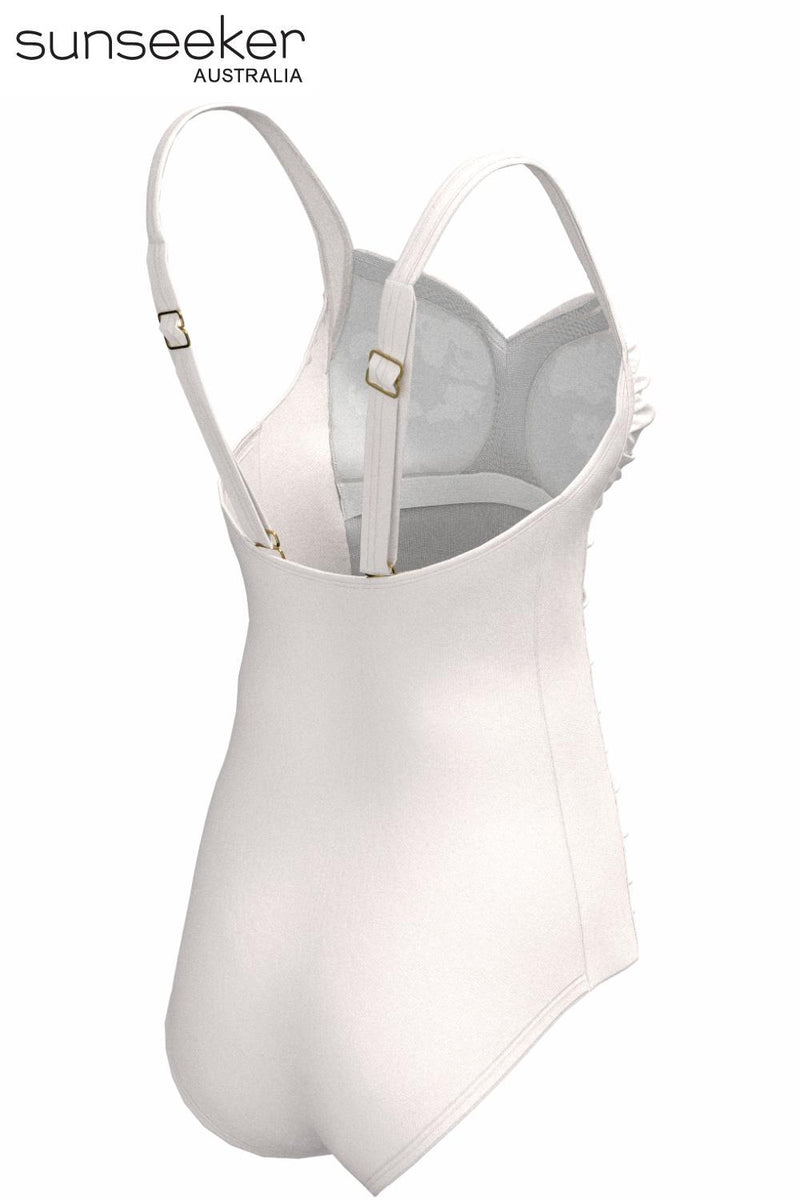 Sunseeker Core Solid Plus Cup Twist Front Swimsuit 1230087 Off White