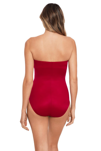 Miraclesuit Rock Solid Madrid Bandeau One Piece 6516657 Grenadine