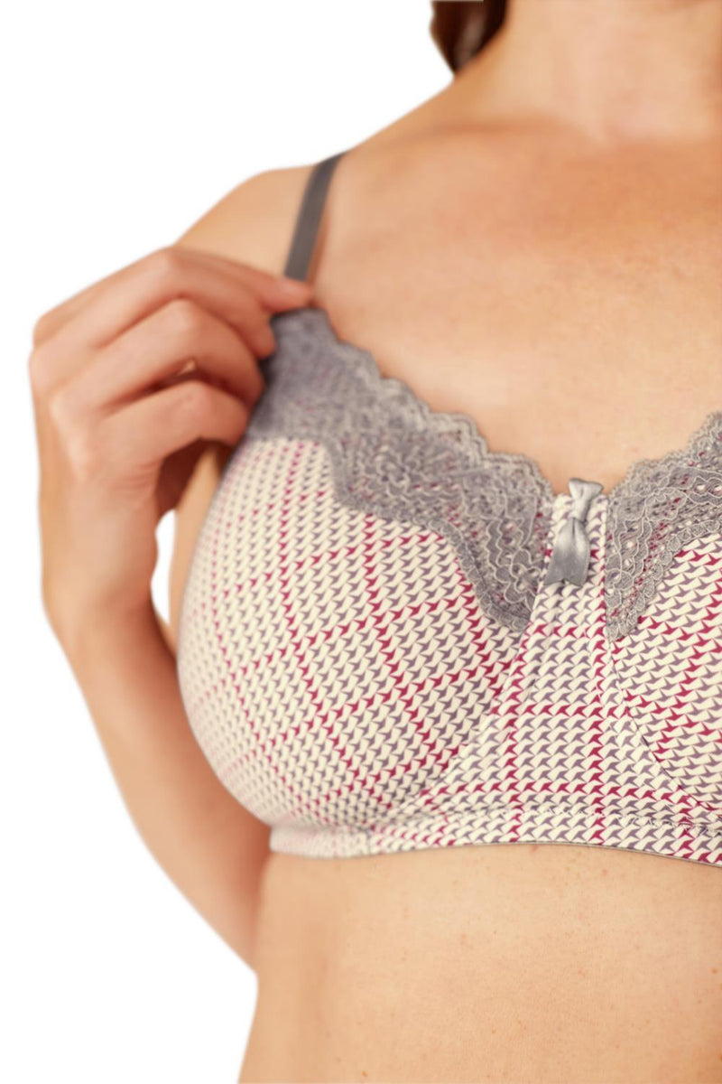 Amoena Luna Padded Wire-Free Bra, Grey Multi (45027)