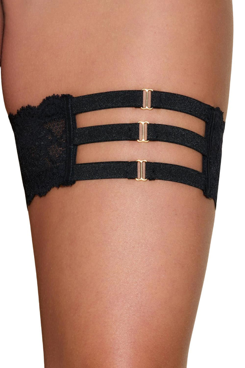 Never Say Never Tie Me Down Garter, Black (NEVER9925)