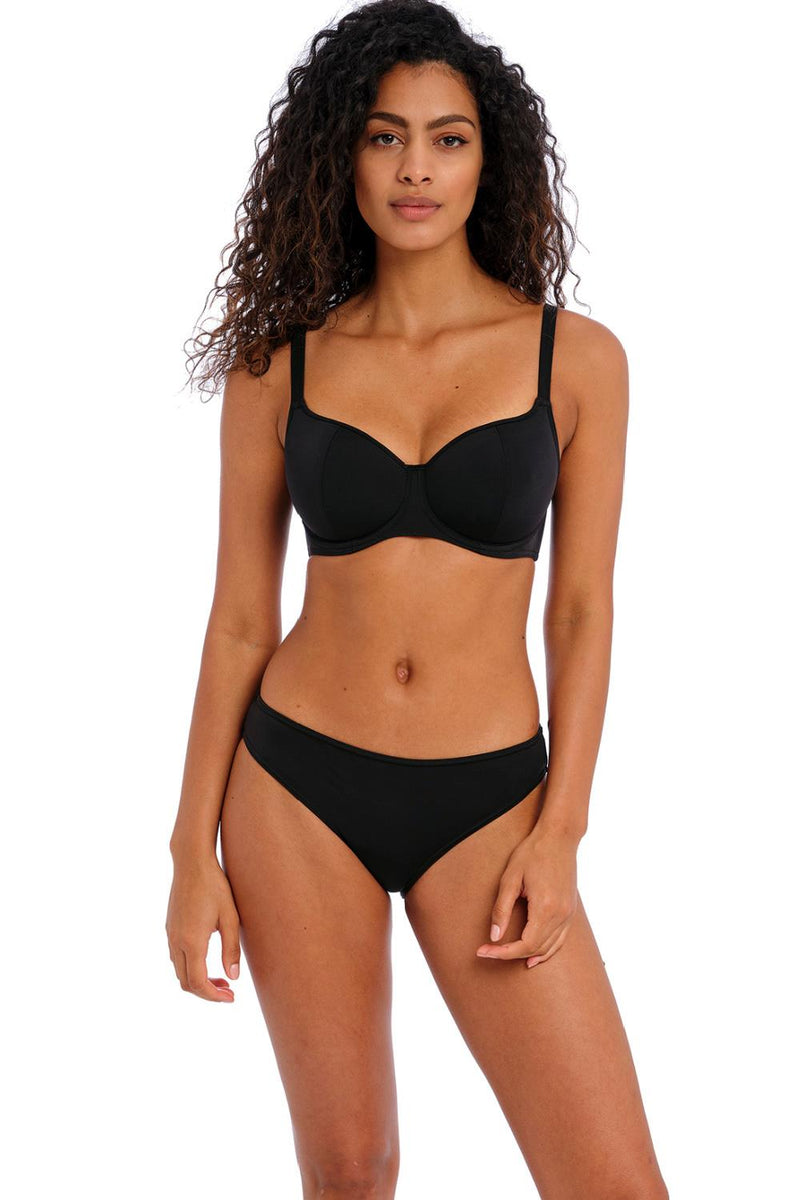 Freya Jewel Cove Sweetheart Swim Bikini, Plain Black (AS7231)