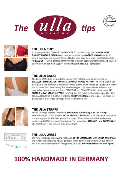 Ulla Dessous Alice Underwire Full Cup Bra (Cups H to I), Black (3825)