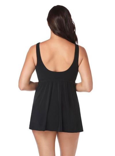 Solid Cowl Neck Swim dress L190437