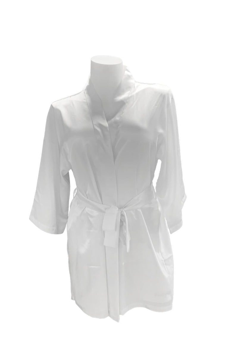 iCollection Bride Satin Robe, White 7847