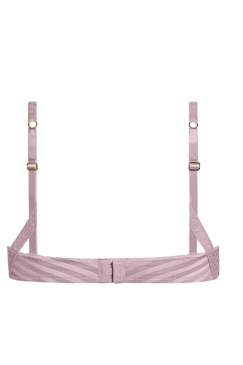 Amoena Evelina Padded Wireless Pocketed Bra, Mauve/Grey 44650