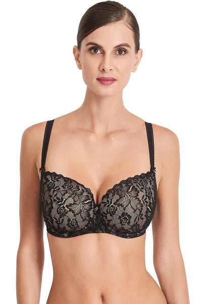 Aubade Rosessense Lace Comfort Half Cup Bra, Black (HK04)