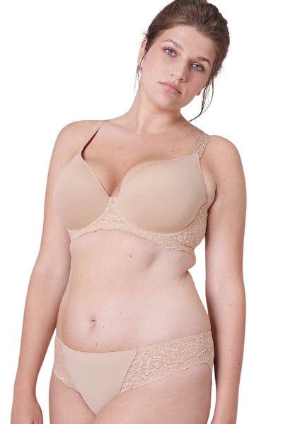 Simone Perele Caresse 3D Plunge Bra, Peau rosée (12A316)