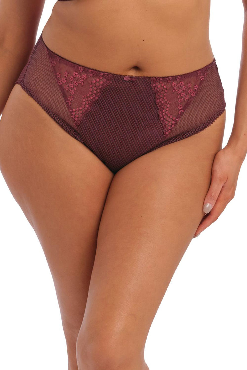 Elomi Charley High Leg Brief, Aubergine (EL4386)
