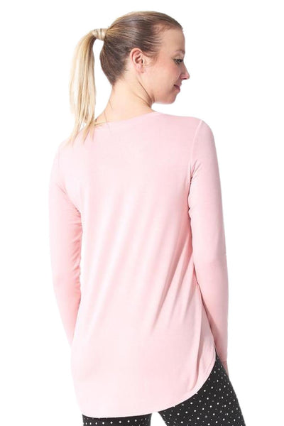 Arianne Marie Solid Round Neck Top, Rose (7453)